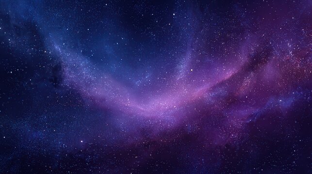 A vertical starry night sky with a smooth gradient from deep purple to dark blue, filled with tiny sparkling stars and a soft glowing purple nebula drifting through the center.