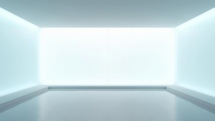 Empty modern minimalist room with white light