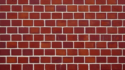 Fototapeta premium Detailed view showcases a textured red brick wall with aged appearance in warm, rustic tones.