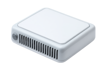 Compact White Air Purifier Device on Transparent Background