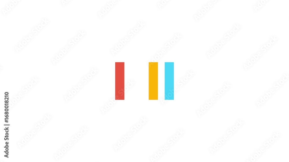 Poster colorful rectangle shapes for progress indicator animation on white background