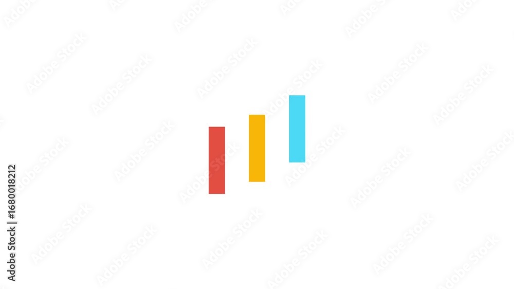 Aufkleber colorful rectangle shapes for progress indicator animation on white background