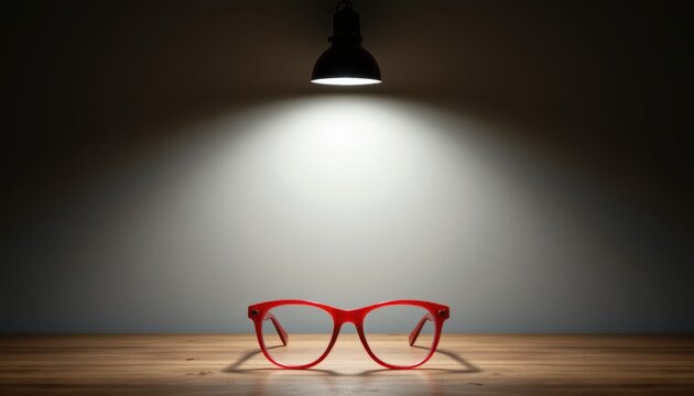 Red lightbulb resting on a table surrounded by everyday objects illustrating everyday life and simple living