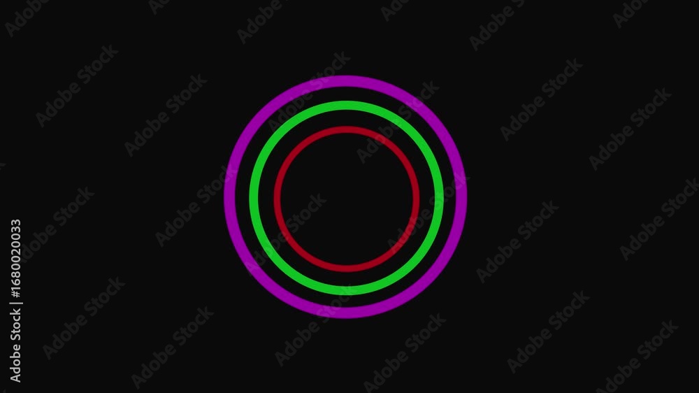 Poster circle loading icon animation concept element with neon line color 4k video . neon glowing circle fr
