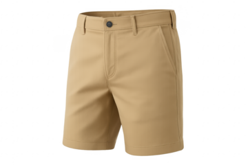 Khaki shorts isolated on transparent background, perfect for summer outfits