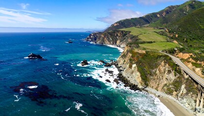 Naklejka premium Coastal Highway Panorama