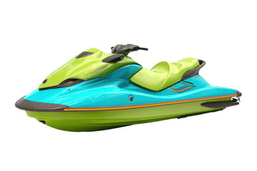 Naklejka premium Bright Single Personal Watercraft on Transparent Background