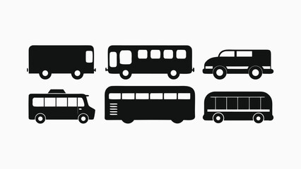 Different bus models in silhouette silhouette © topceptart