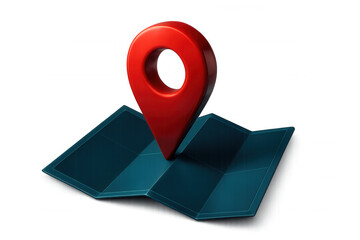Location pin marking precise map destination, 3d rendering with transparent background highlighting travel navigation concept