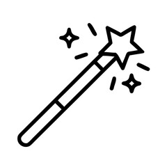 A Simple and Elegant Icon of a Sparkling Magic Wand