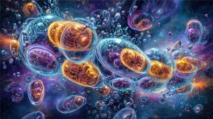 Abstract Cosmic Bubbles In Space