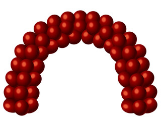 風船アーチ10赤