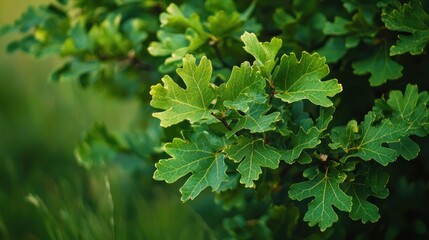 Obraz premium A green and a red leaf with a blurred background, possibly from a plant or tree, with a focus on the leaves' vibrant colors and intricate textures.