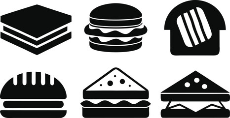 Sandwich set vector illustration silhouette