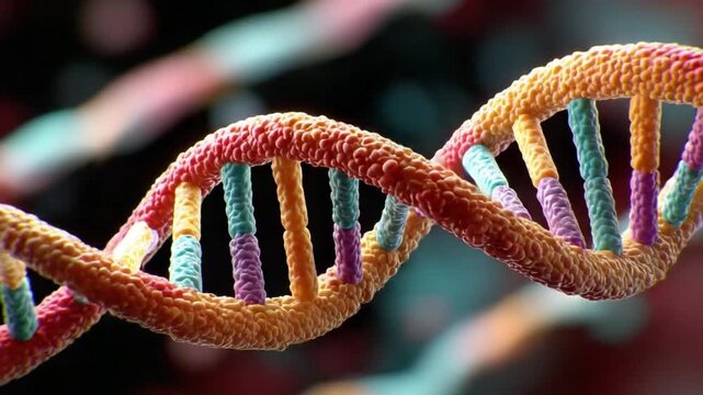 DNA Strand Unveiled: A detailed, captivating image showcases the double helix structure of DNA, a visual ode to the intricate building blocks of life.