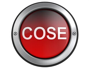 Red button with the word COSE