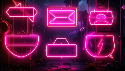 Neon signs in a dark alley