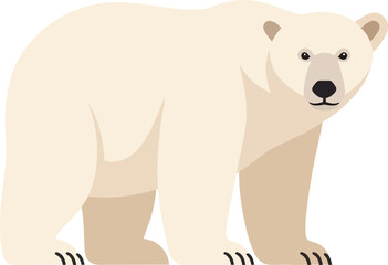 Cartoon Polar Bear Illustration with Black Claws