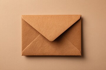 Beige envelope, closed, on a beige background