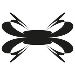 Butterfly icon. Wing symbol. Black silhouette. Vector graphic.