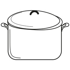 Pot icon. Cooking symbol. Kitchen vessel. Vector illustration.