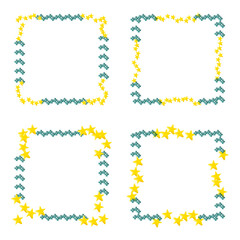 Frame icon. Border symbol. Yellow outline set. Vector graphic.