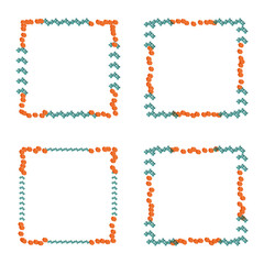 Square frame mix. Orange stone parts. Cross ornament details. Decorative border element