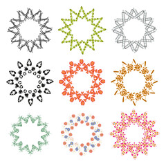 Starburst icon. Sun symbol. Multicolor pattern. Vector graphic