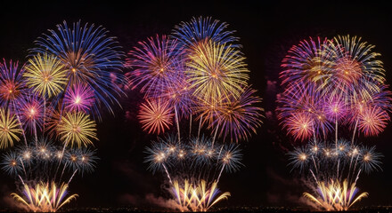 Vibrant Fireworks Display Illuminates the Night Sky