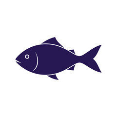 Minimal Fish Icon Vector – Aquatic Animal Silhouette Design