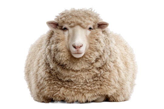 Portland Sheep Front Portrait on Transparent Background