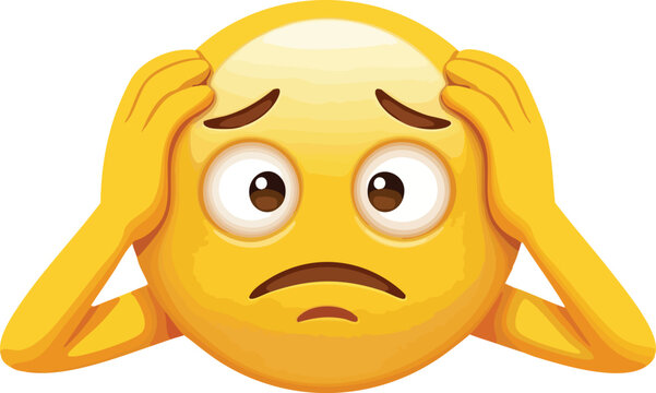 Emoji with Hands on Head Expressing Distress.