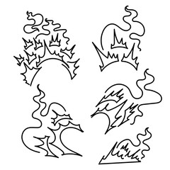 hand drawn doodle impact motion and explosion element illustration cartoon