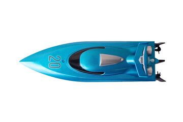 Speed boat model on white background.