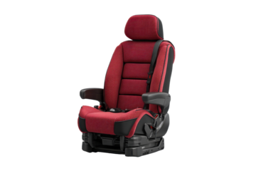 Red Automotive Power Seat on Transparent Background