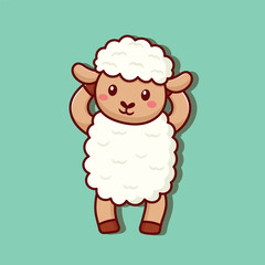 cute cartoon sheep character sleep flat design