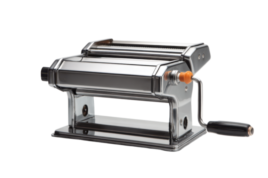 Stainless Steel Pasta Roller Machine on Transparent Background - Powered by Adobe