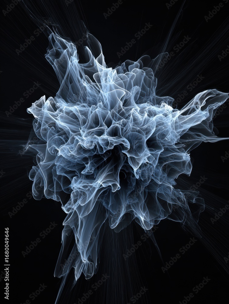 Aufkleber abstract composition of swirling smoke-like forms creating an ethereal visual display in a dark back