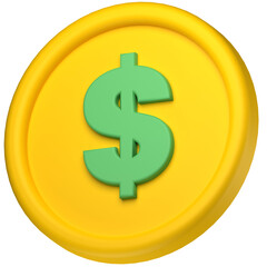 Gold Coin 3D Illustration