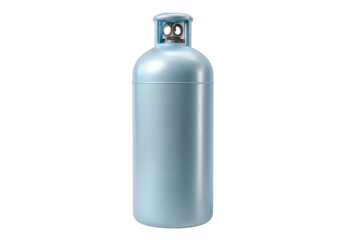 Light Blue Gas Cylinder on Transparent Background