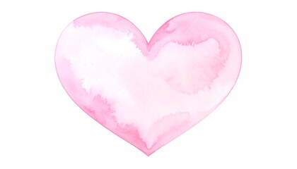 Watercolor pink heart illustration expressing love and affection on white background