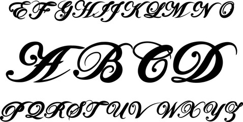 Stylish uppercase calligraphy alphabet in vector EPS format. Perfect for logos, invitations, monograms, branding, posters, and elegant typography design projects.