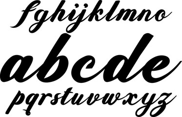 Stylish lowercase script alphabet in vector EPS format. Perfect for logos, invitations, posters, branding, monograms, modern calligraphy, and elegant typography design projects.