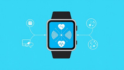 Smartwatch health monitoring illustration