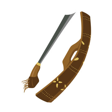 Celurit: Traditional Machete-Sickle Weapon from Madura, Indonesia Vector Illustration