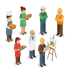 Vector Illustration of Workers and Professions