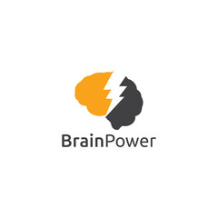 Brain Power Logo Symbols Vector