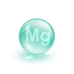 Glossy Magnesium Icon – Mineral Supplement Symbol for Energy and Muscles