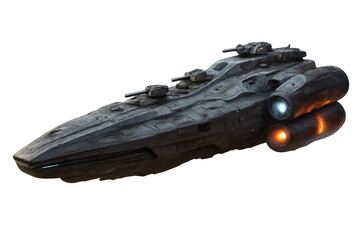 A detailed illustration of a futuristic space warship, it is ready to conquer the galaxy