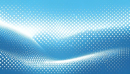 Obraz premium Abstract blue and white dotted wave pattern